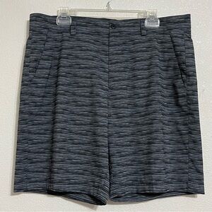 Grand Slam Athletic Golf Shorts Flat Front Black and Gray Striped Men’s Size 36